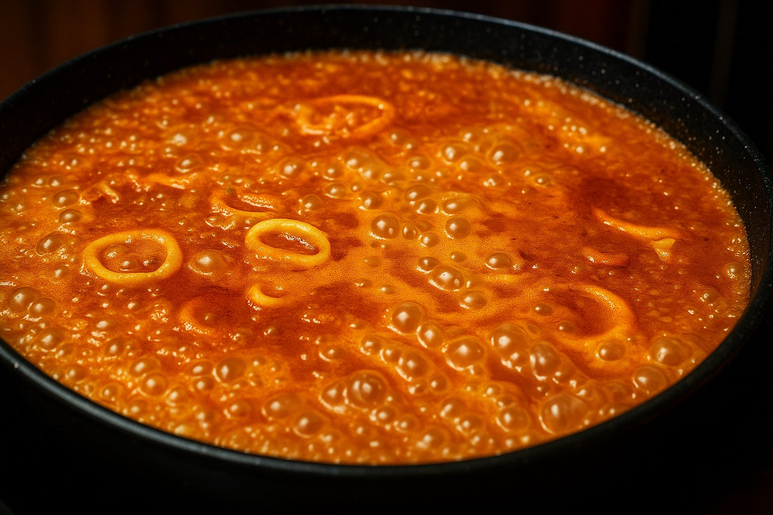 El fuego vivo en la cocina.